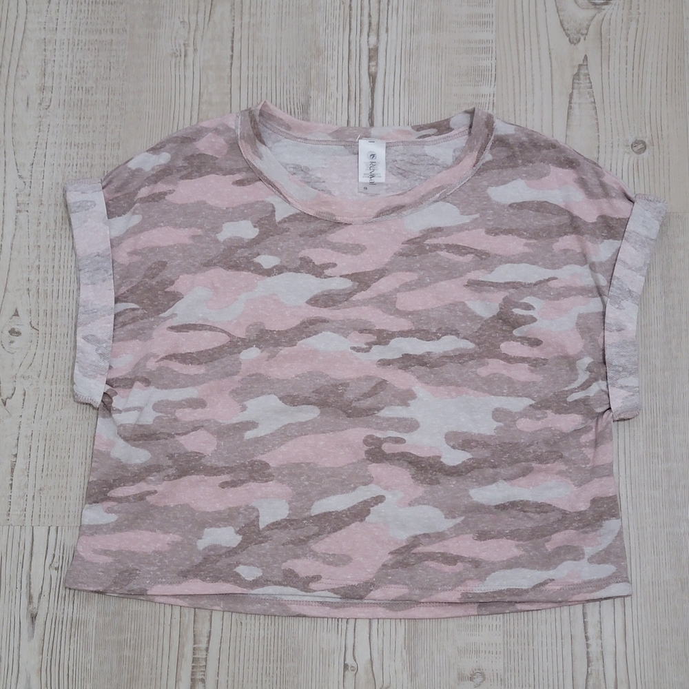 AS Revival Camo Pink Crop Top Soft Military Feminine Casual Comfy NWOT XS